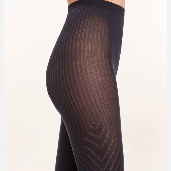 Wolford Bodyline Geometric Tights in port royale 
Size Medium - Picture 1 of 8